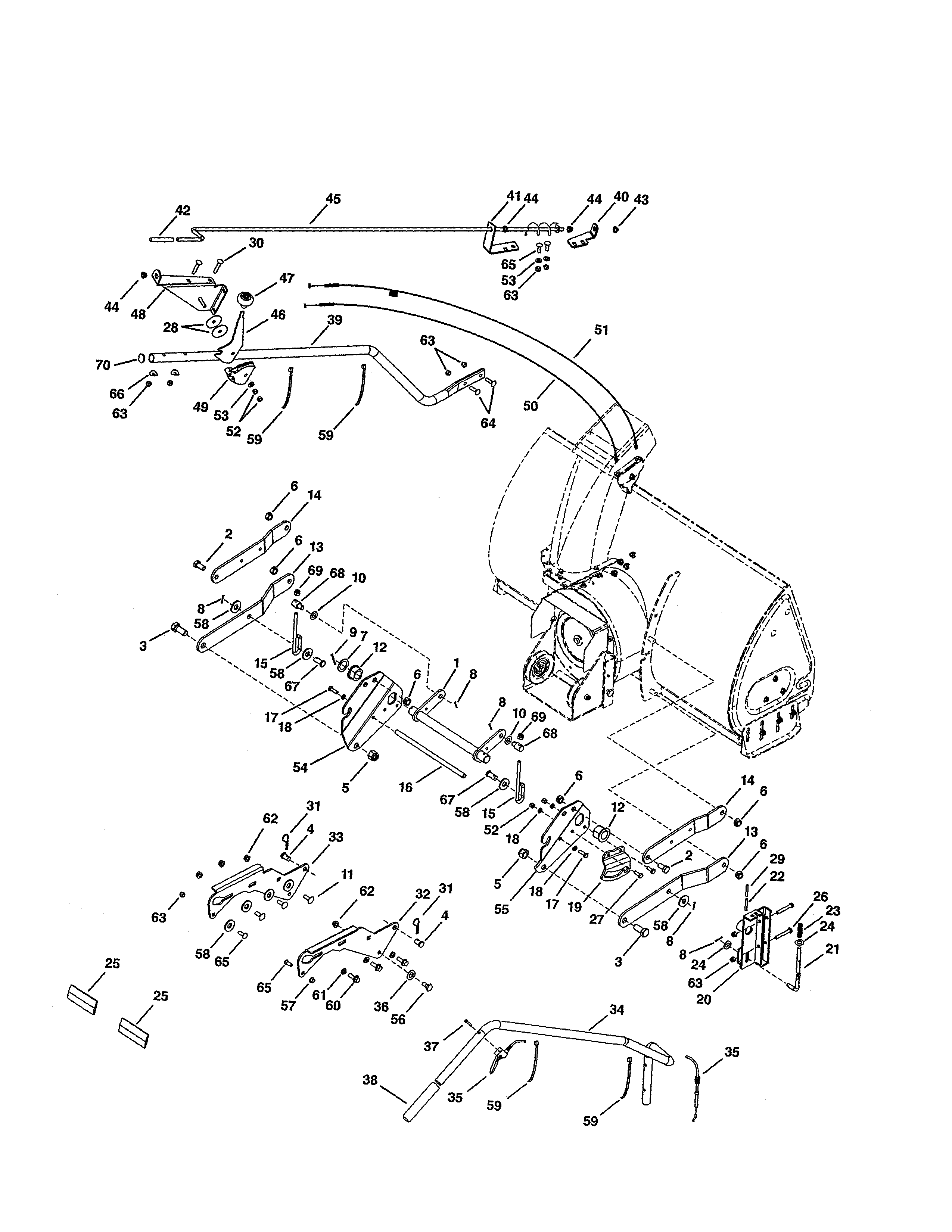 Lift/chute crank rod