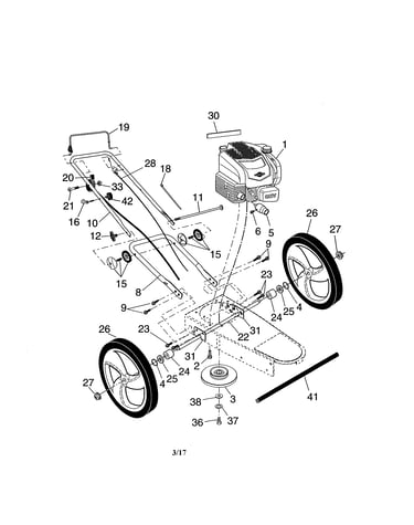 Engine/wheels/handle