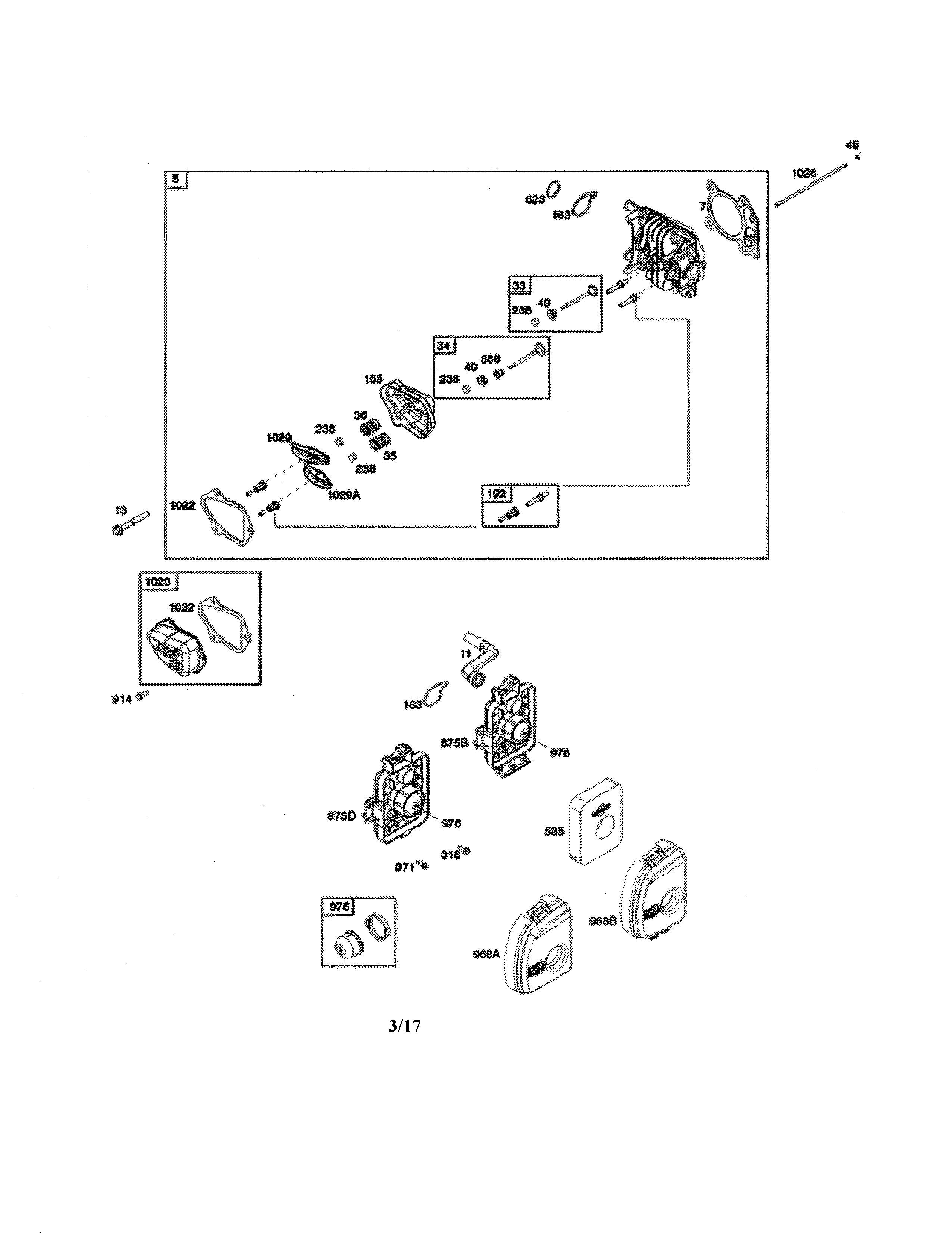 Air cleaner/cylinder head