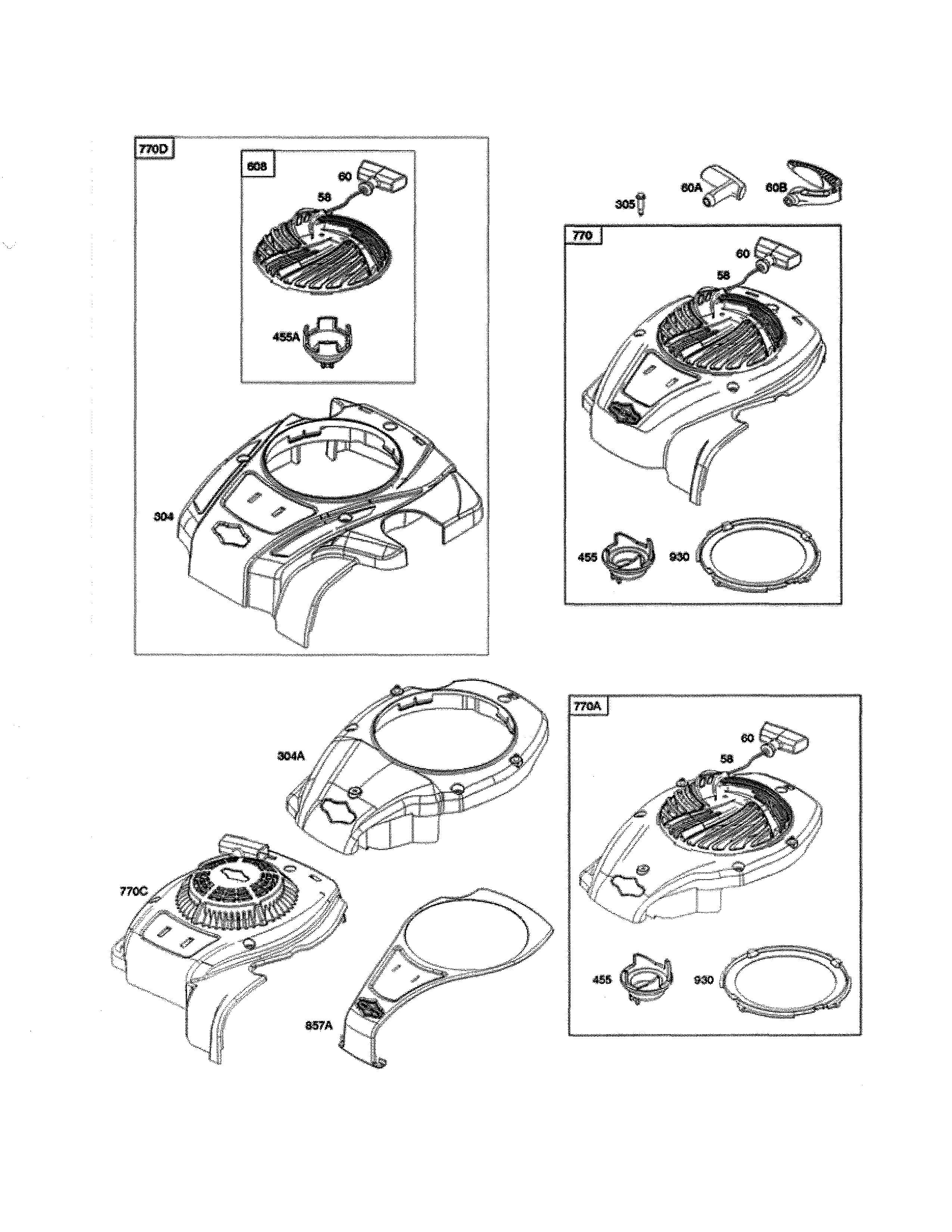 Blower housing/rewind starter