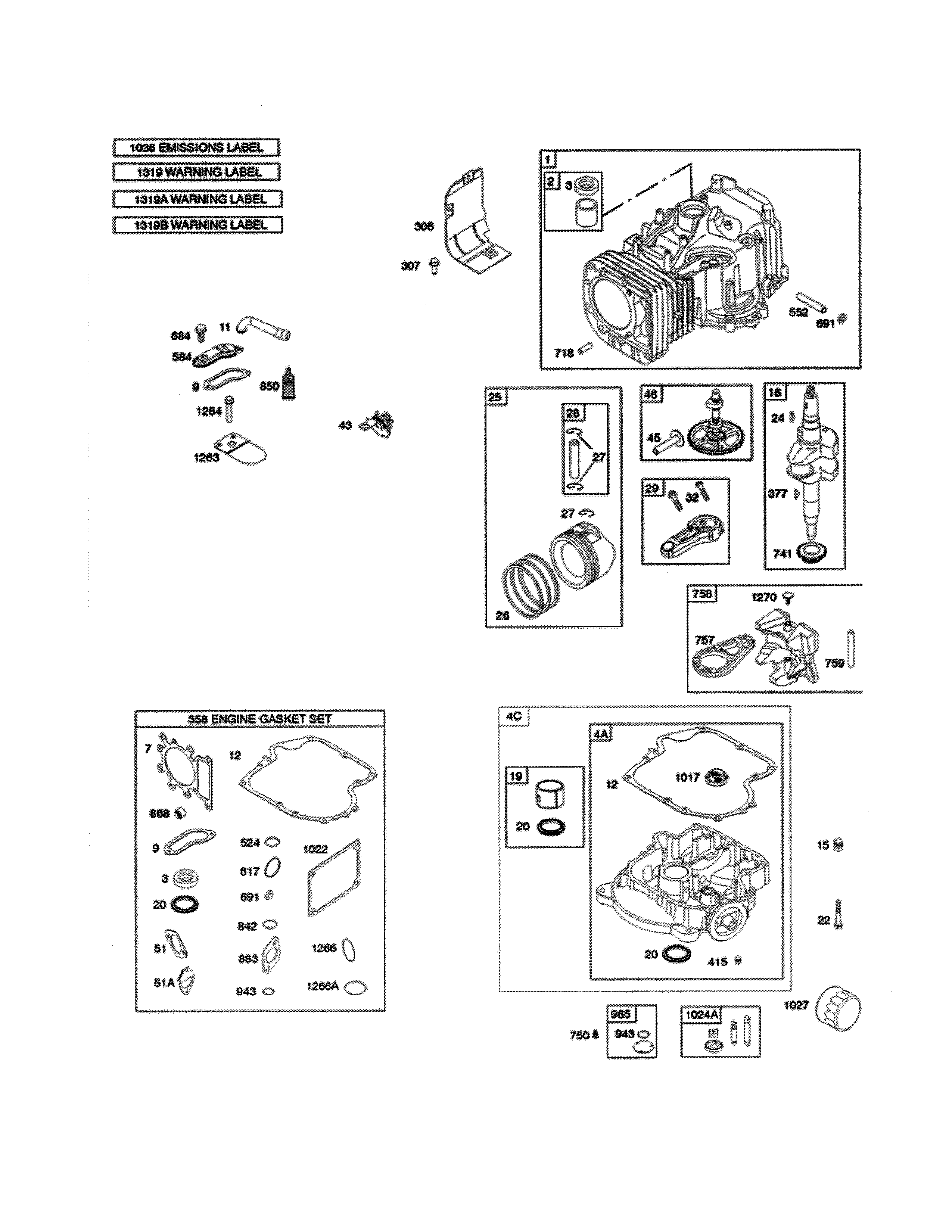 Cylinder/sump/crankshaft