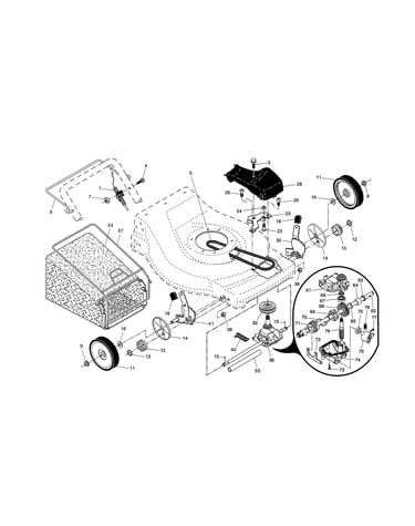 Drive control/gear case/wheels