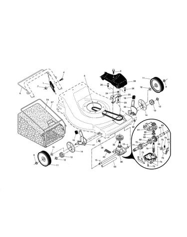 Drive control/gear case/wheels