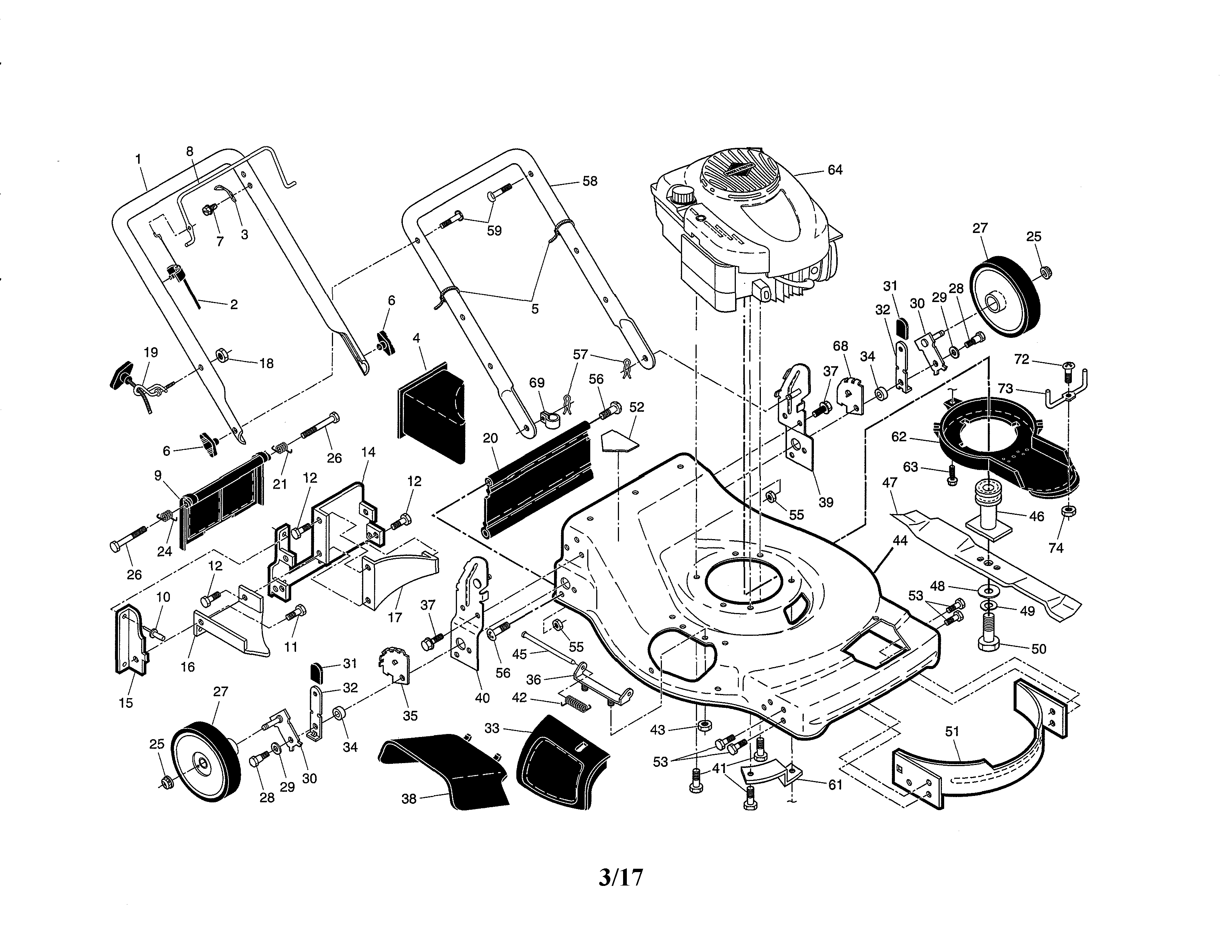 Engine/housing/handle
