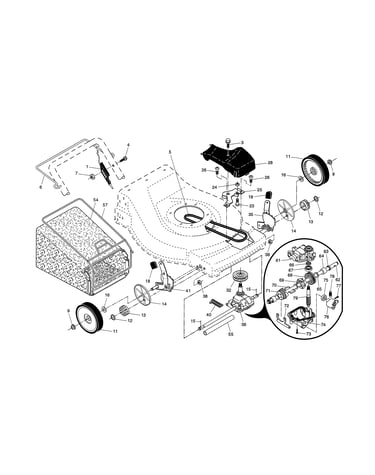 Drive control/gear case/wheels