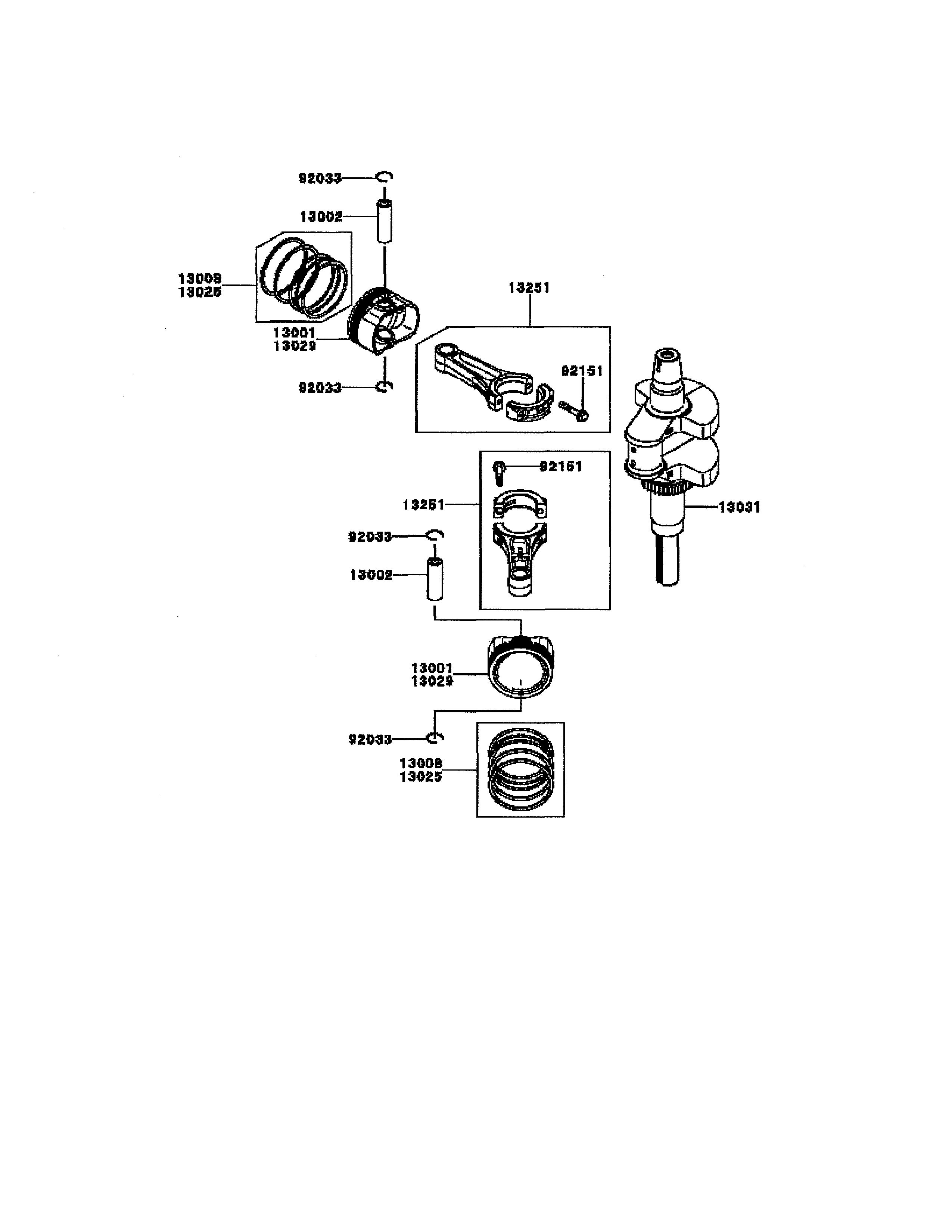 Piston/crankshaft