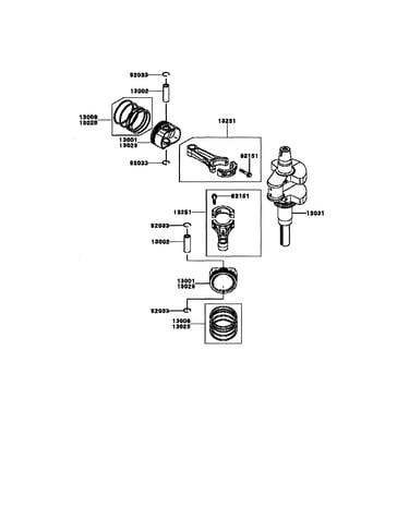 Piston/crankshaft
