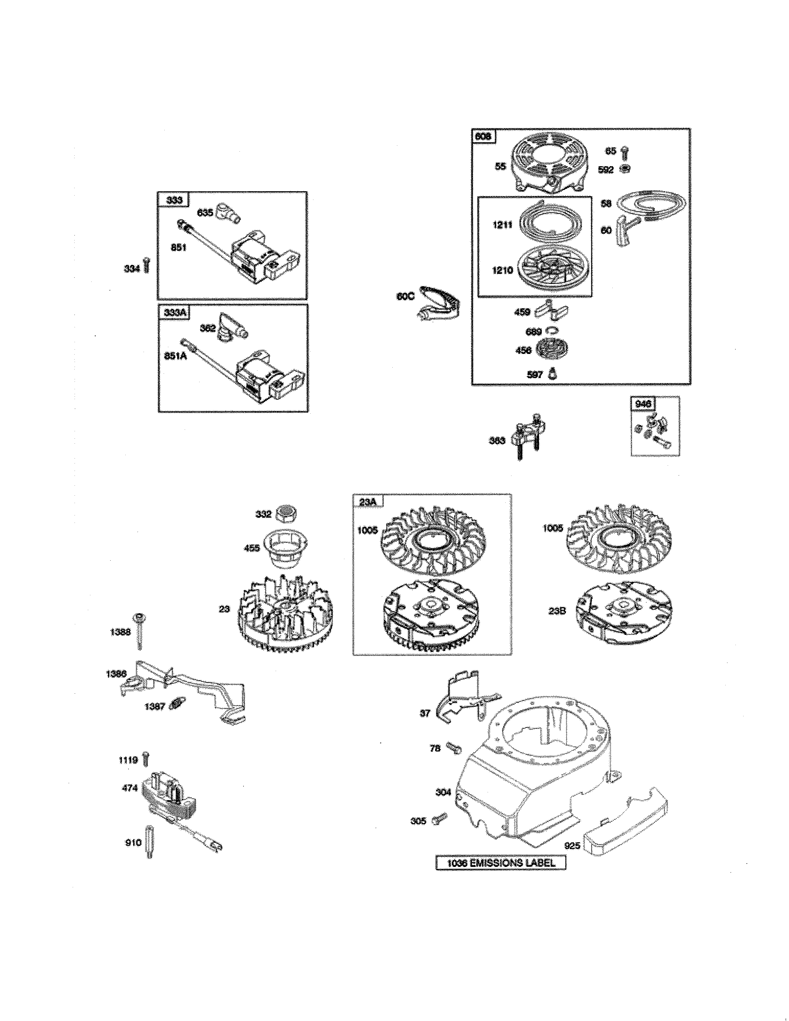 REWIND STARTER/FLYWHEEL