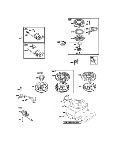 Rewind starter/flywheel
