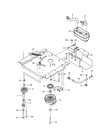 Engine mounting/guards/muffler