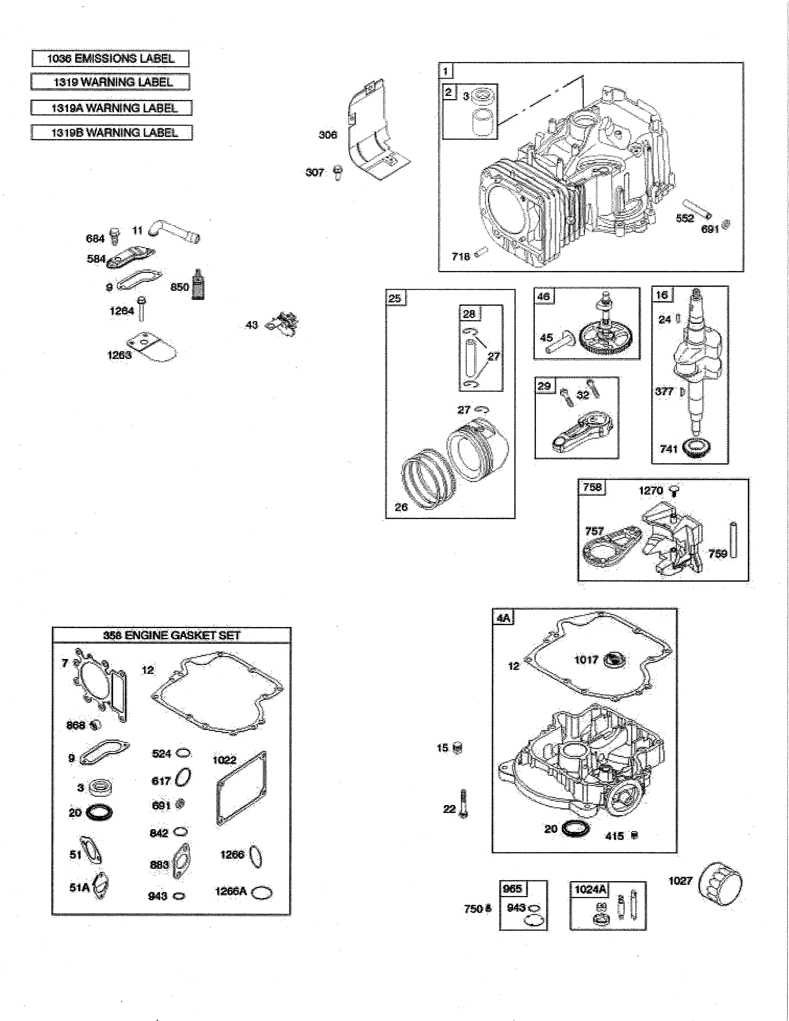 CYLINDER/SUMP/CRANKSHAFT