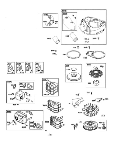 Air cleaner/blower housing/flywheel