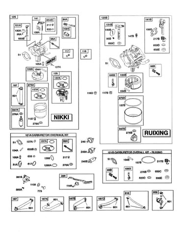 Carburetor/overhaul kits