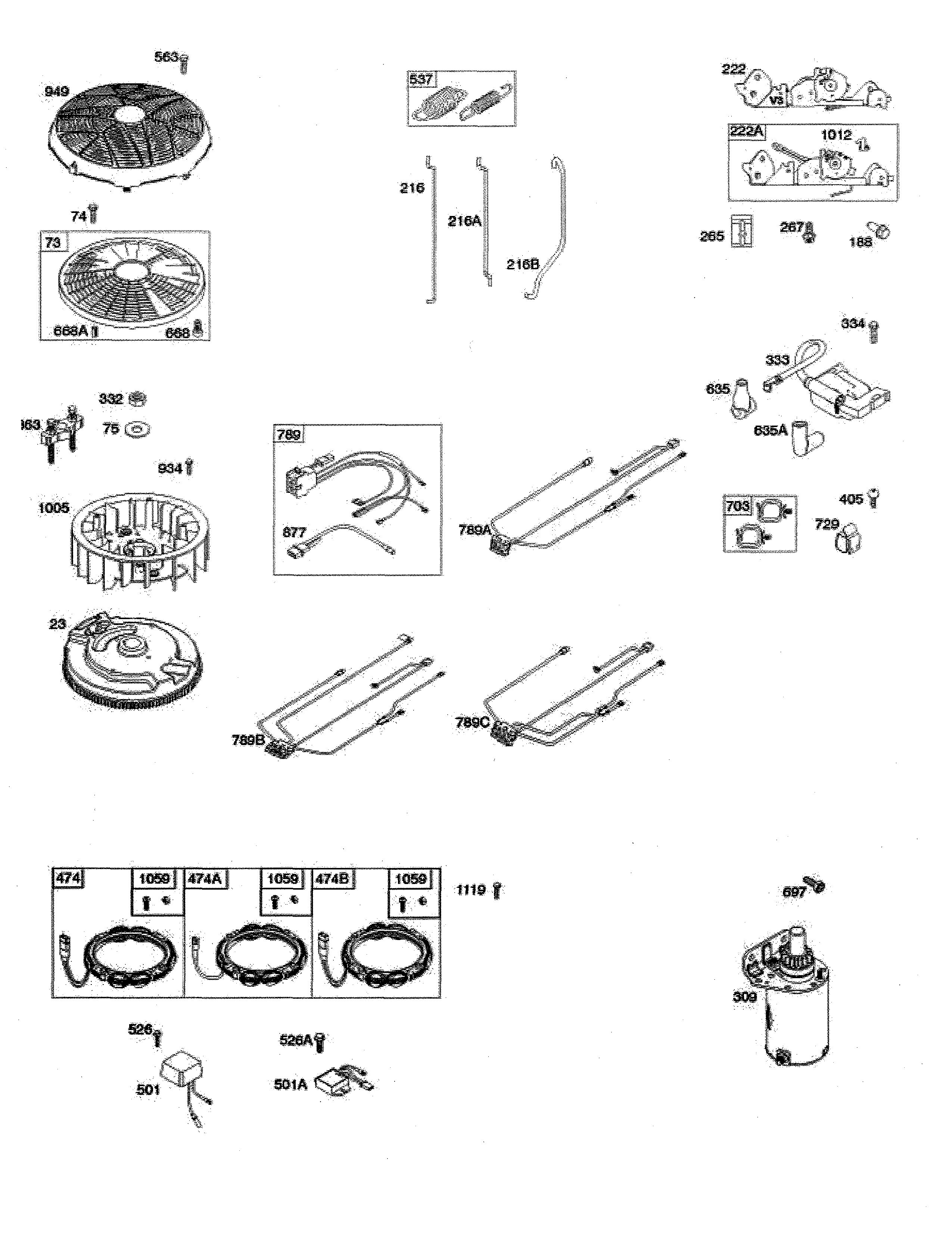 Alternator/flywheel/starter