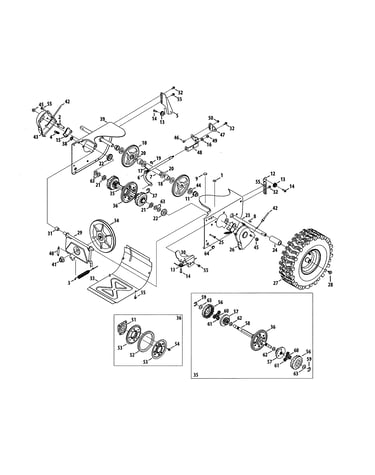 Wheels/gearbox/driveshaft