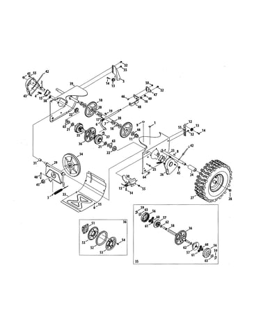 Gear box/wheels