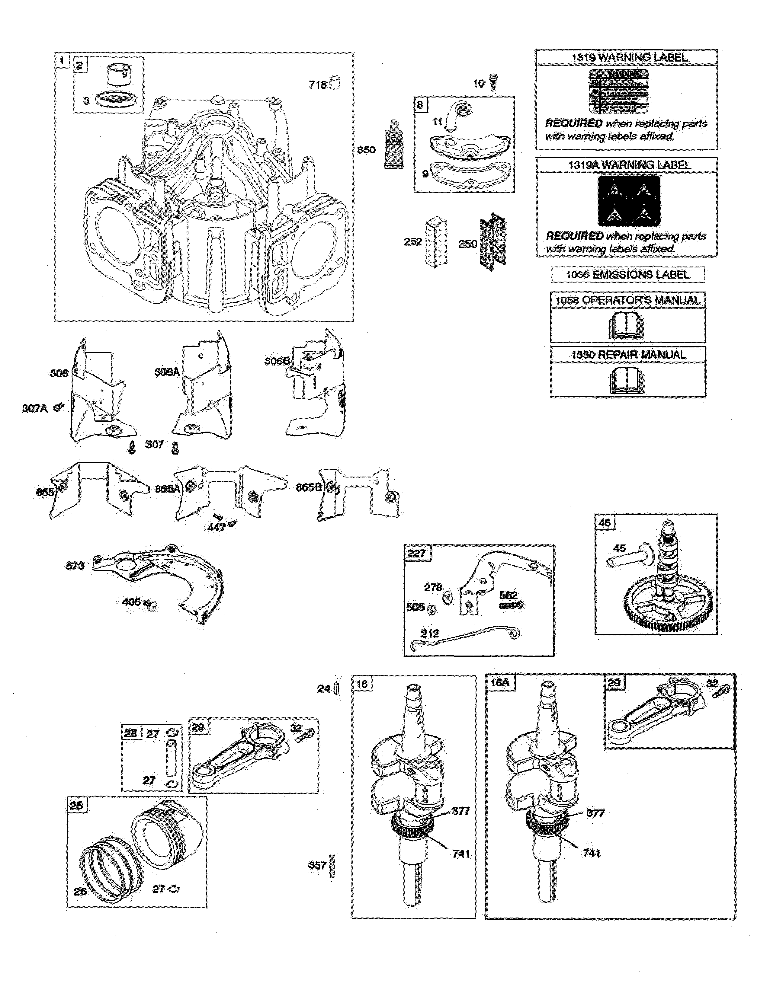 Cylinder/crankshaft/camshaft