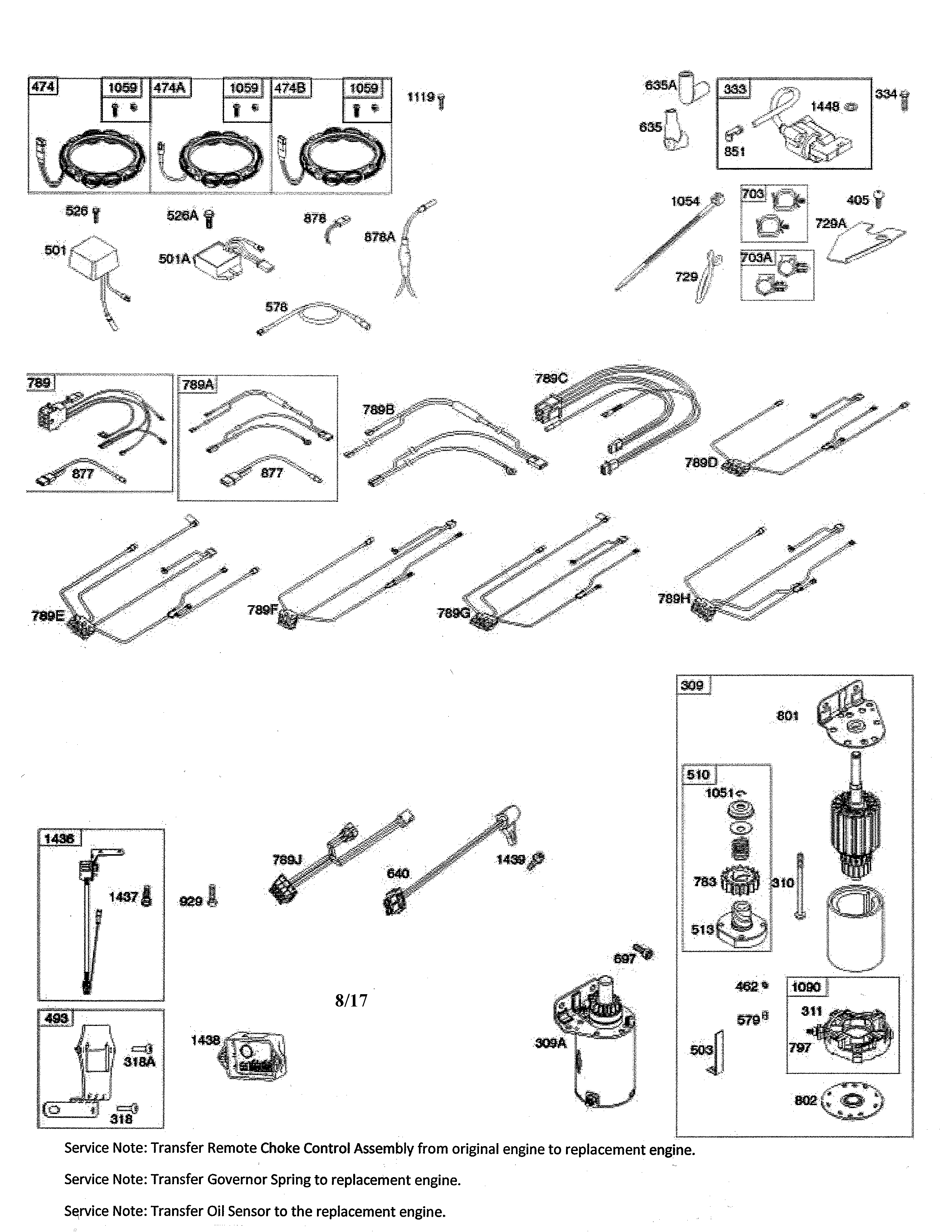 Alternator/starter/wire harness