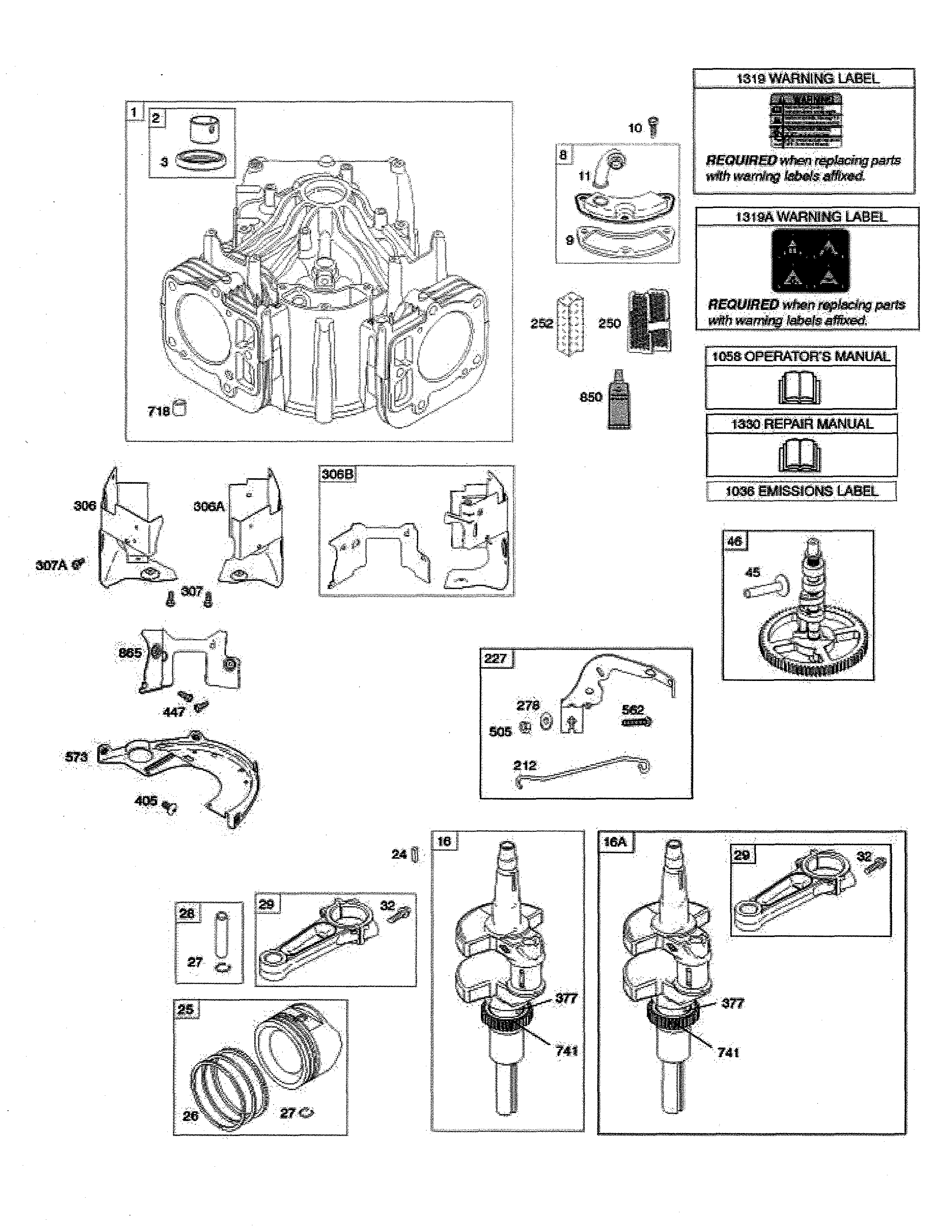 Cylinder/crankshaft/camshaft