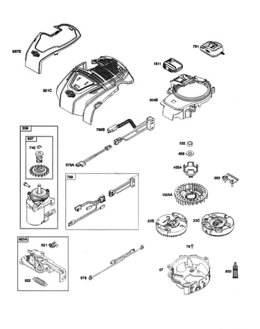 Starter motor/flywheel