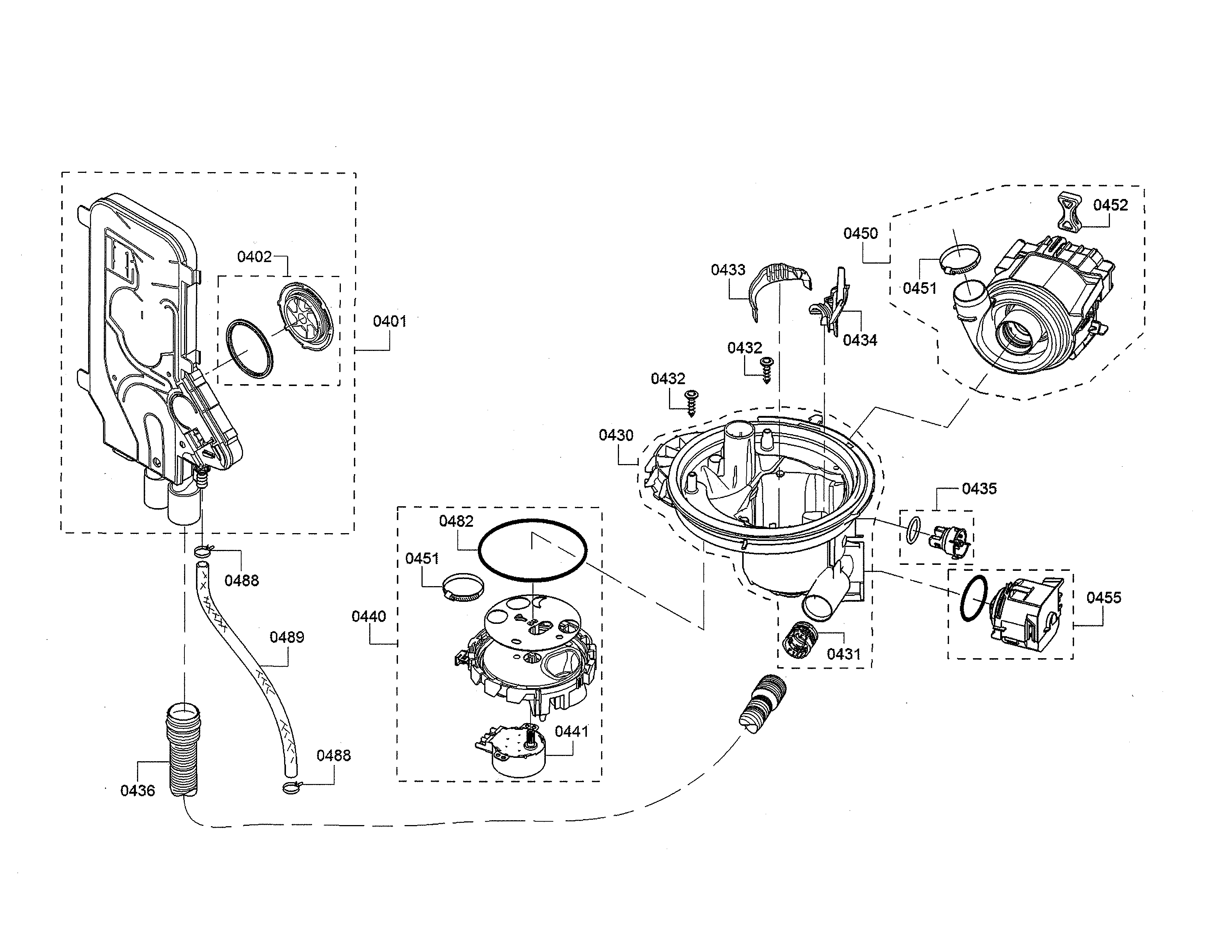 WATER INLET/SUMP/HEAT PUMP
