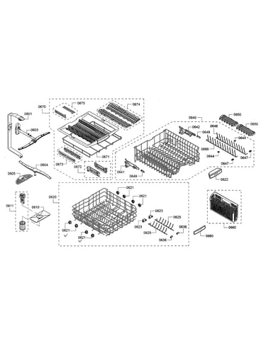 Racks/spray arm