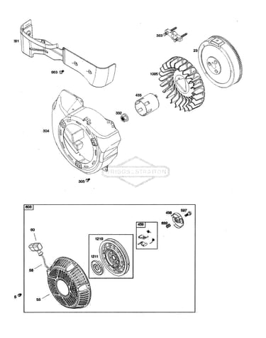Blower housing/flywheel/rewind starter