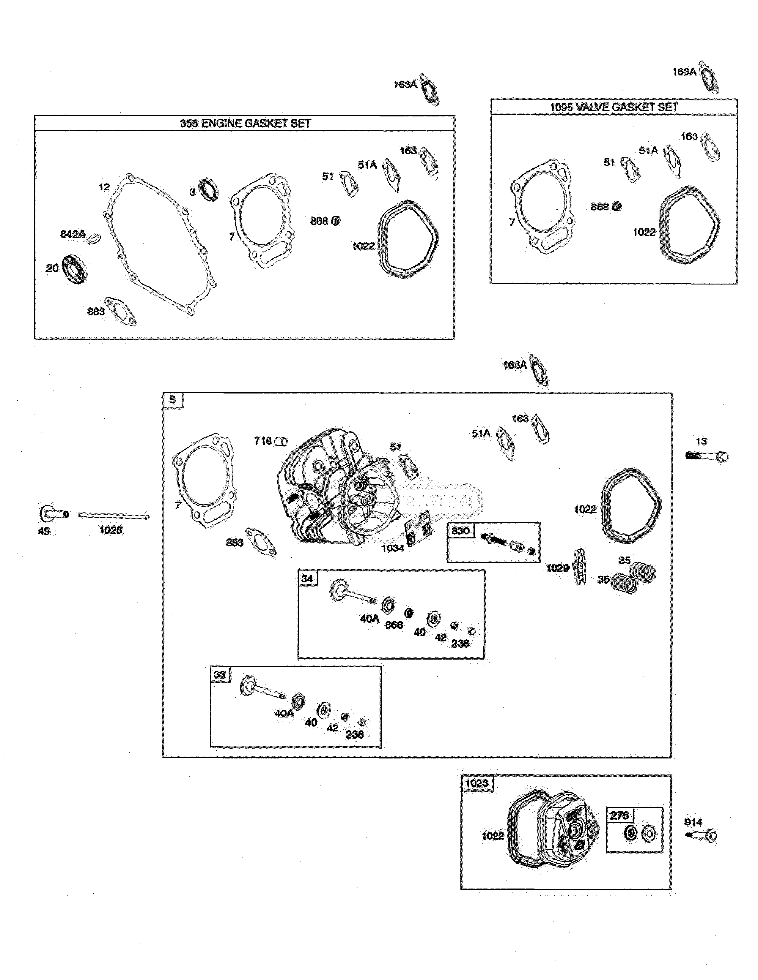 Cylinder head/gasket sets