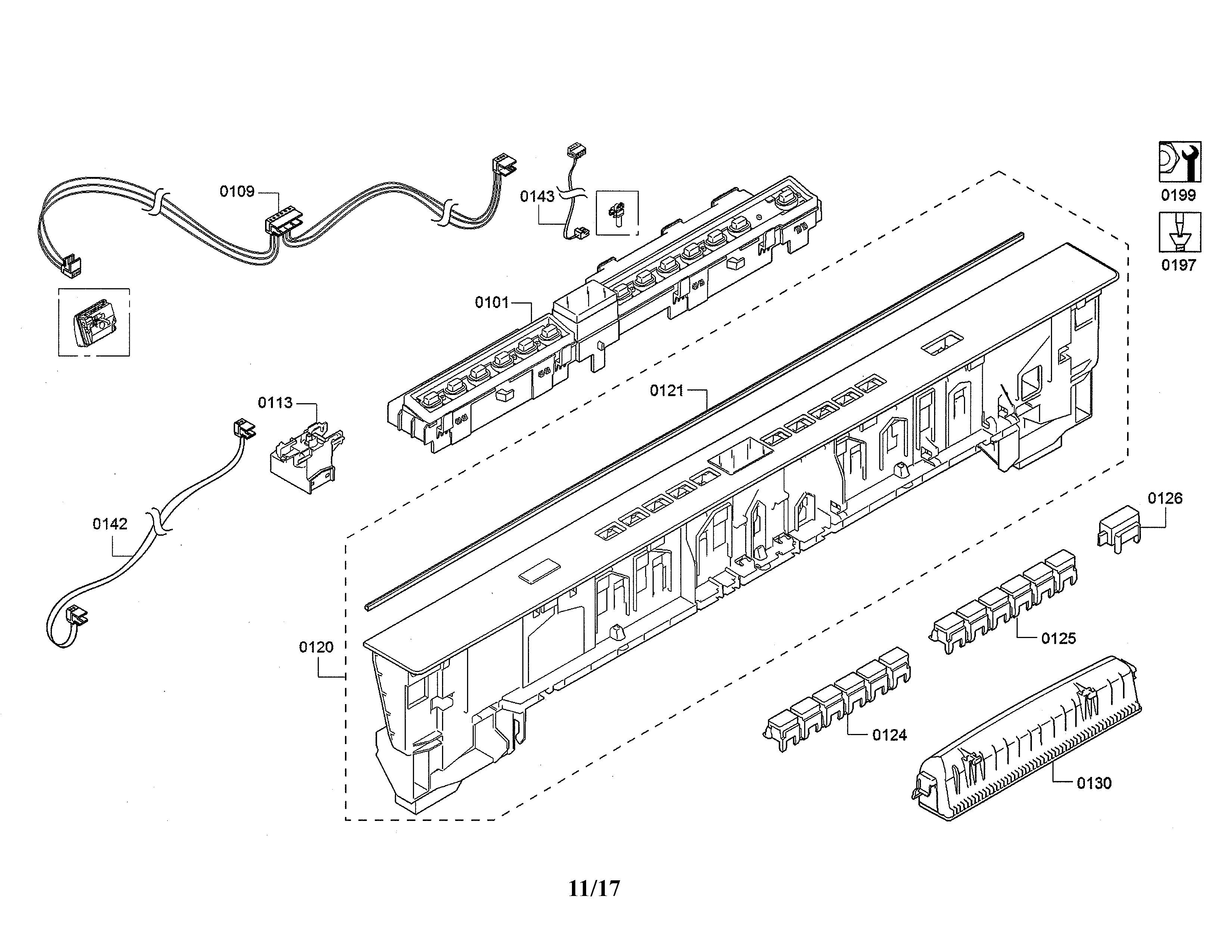 Facia panel/controls/handle