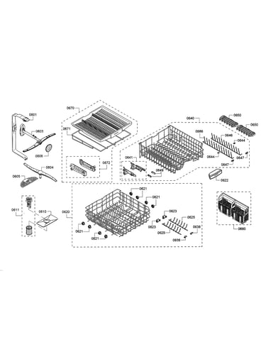 Spray arm/racks