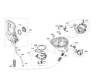 Bosch SHE863WF6N/01 water inlet/sump/heat pump diagram