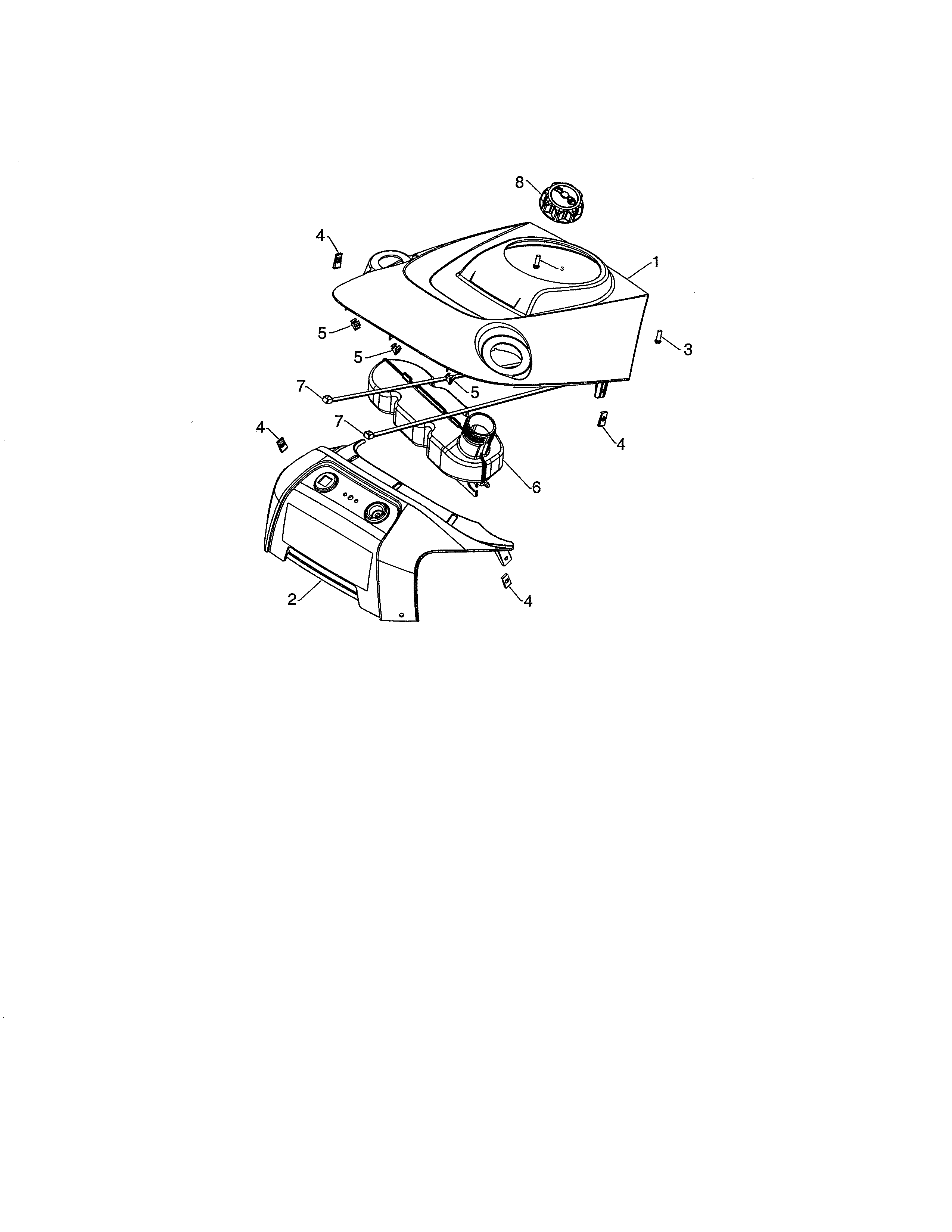 Shroud assembly/fuel tank
