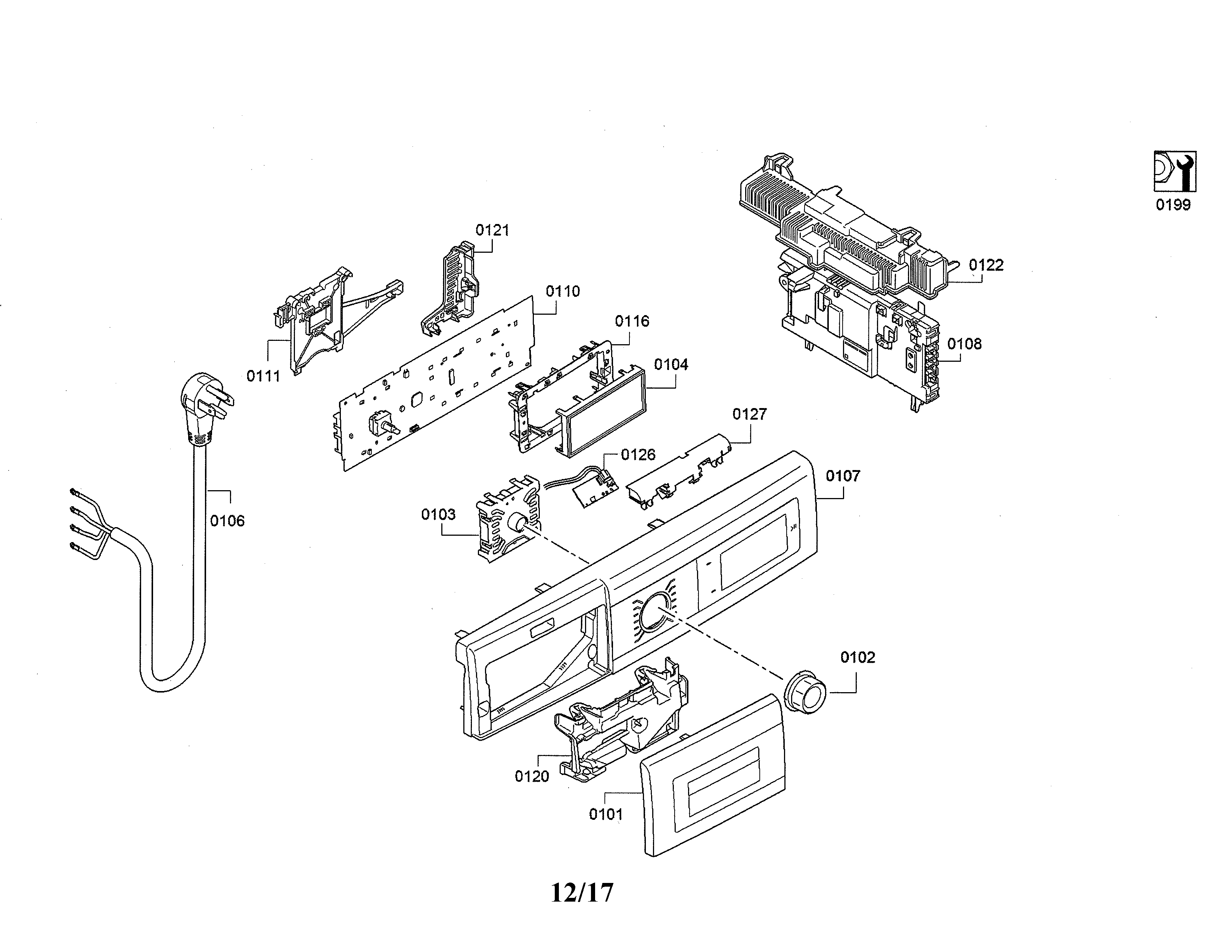 PANEL-FACIA/POWER CORD