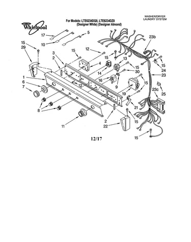 Washer/dryer control panel