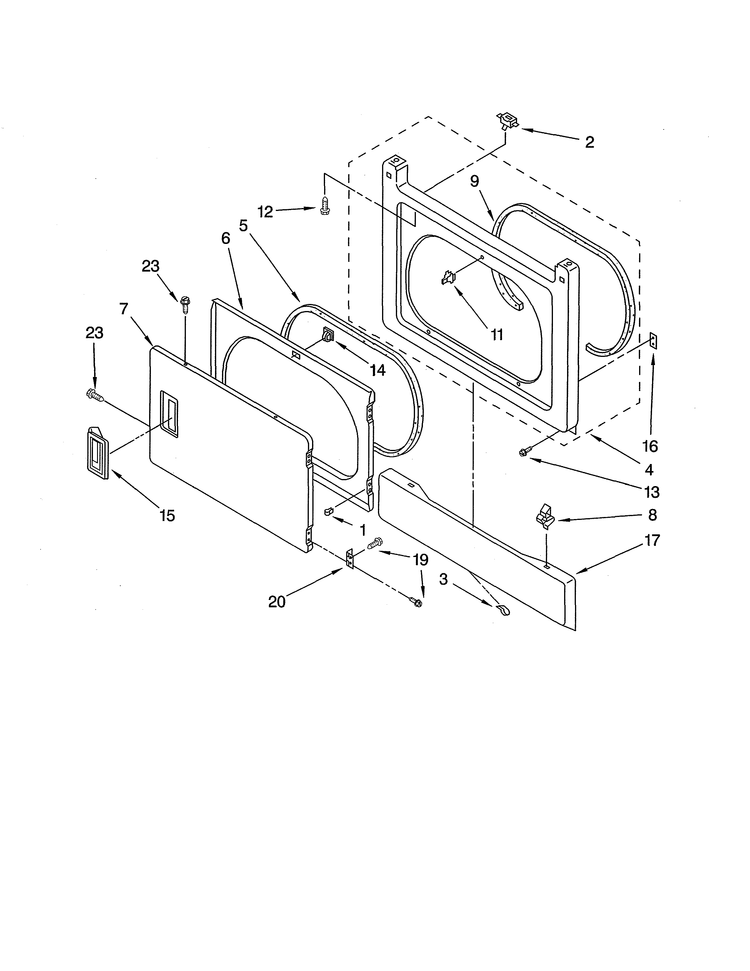 DRYER FRONT PANEL & DOOR