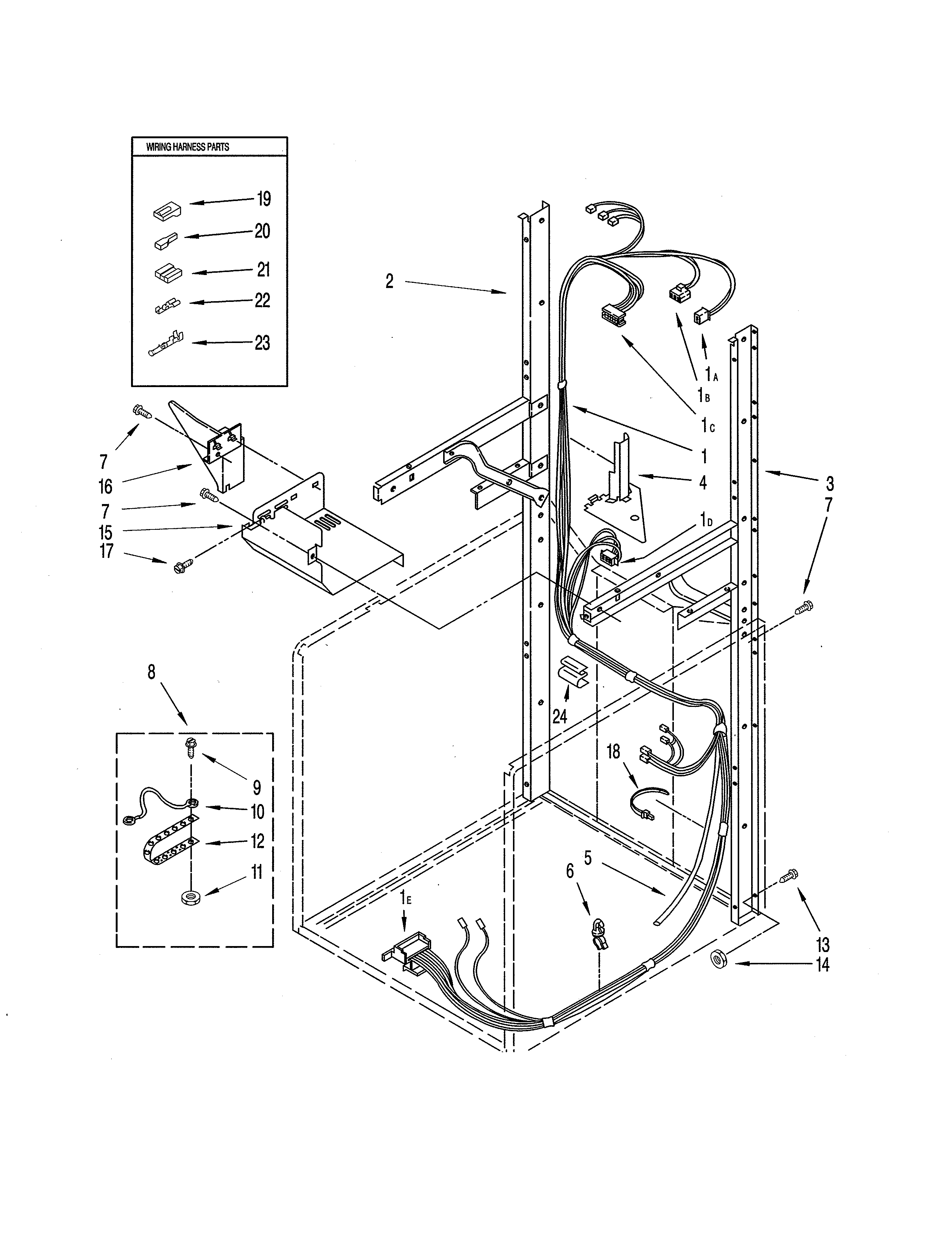 DRYER SUPPORT & WASHER HARNESS