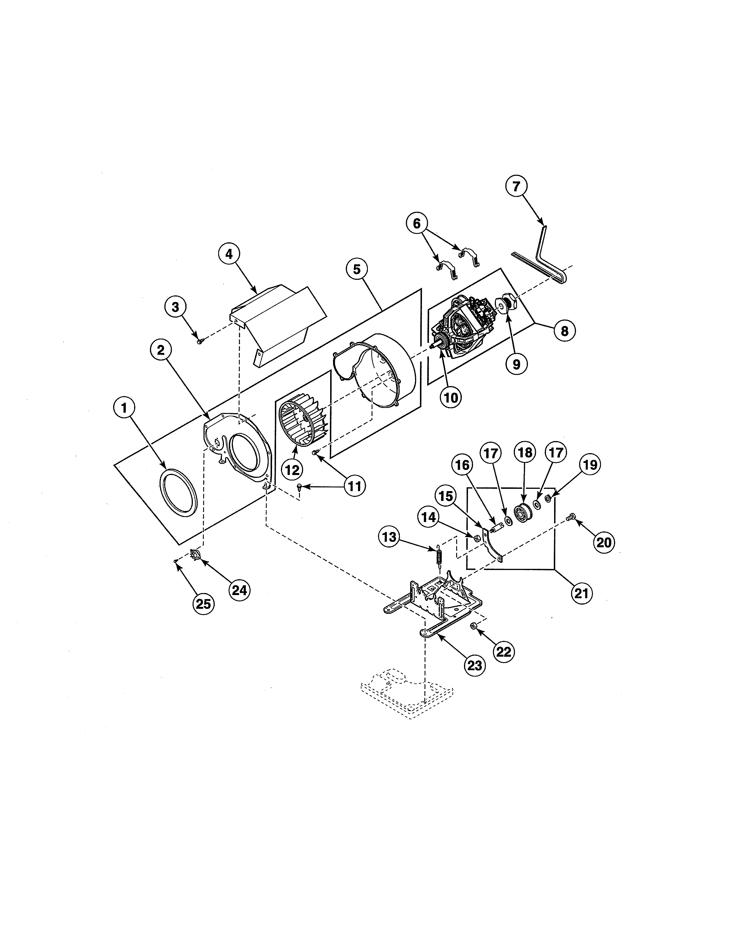 MOTOR/EXHAUST FAN/BELT
