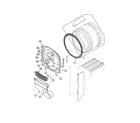 Speed Queen ADE3SRGS173TW01 front bulkhead/air duct/felt seal diagram