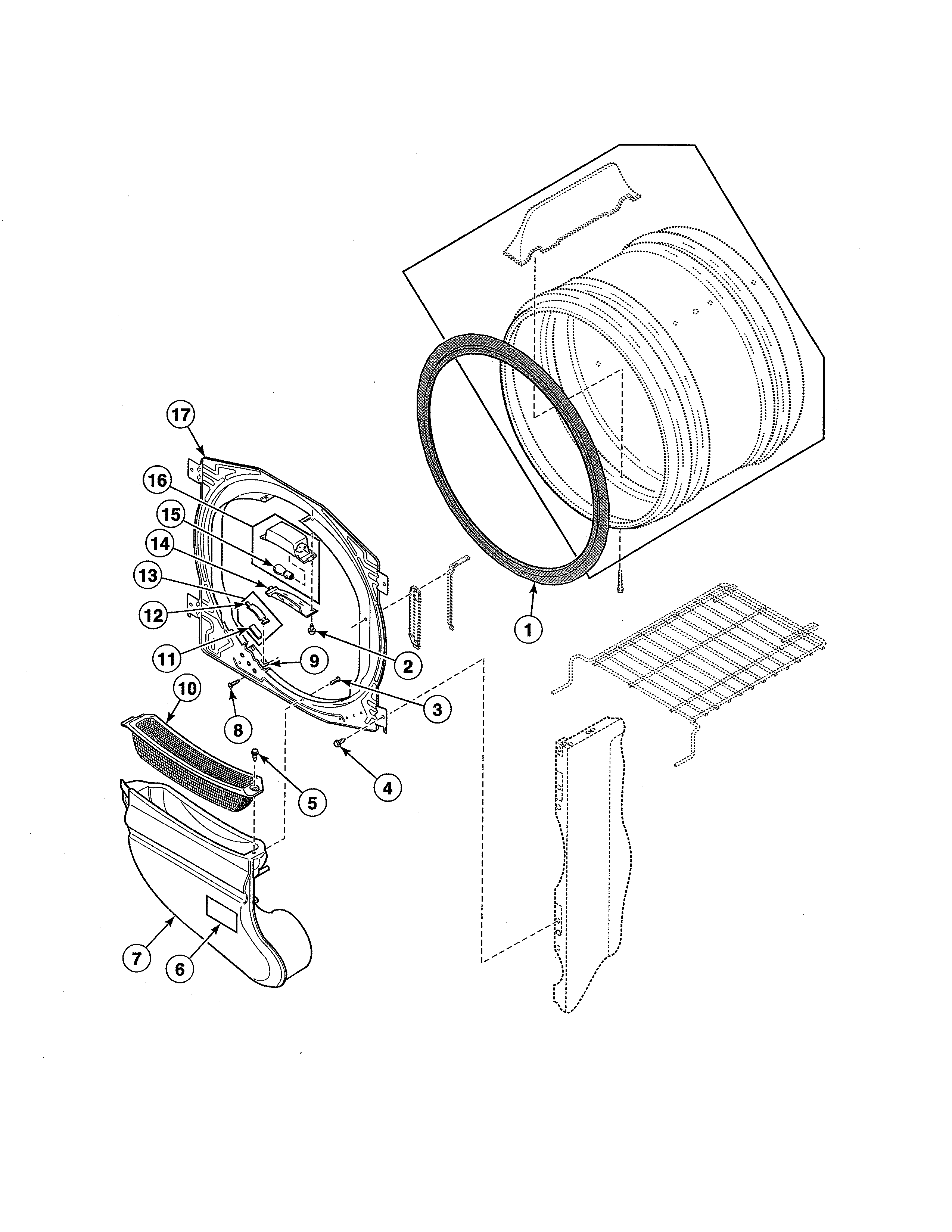 FRONT BULKHEAD/AIR DUCT/FELT SEAL