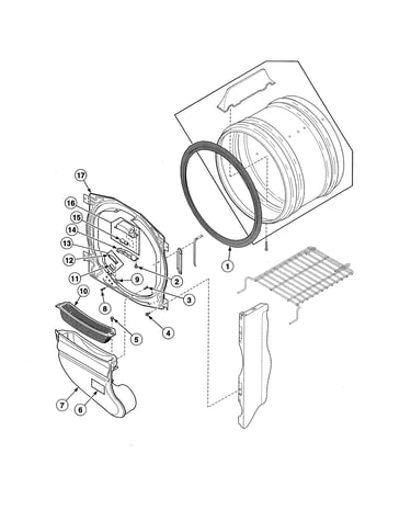 Front bulkhead/air duct/felt seal