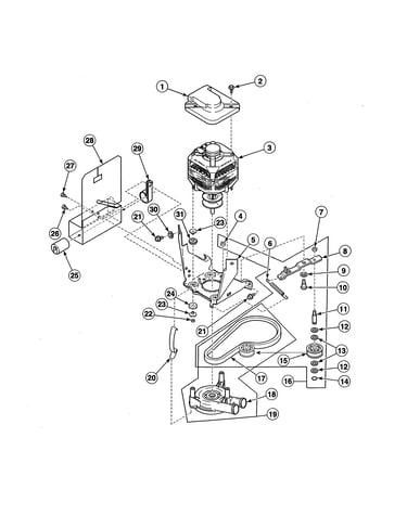 Motor/mounting bracket/belt/pump/idler