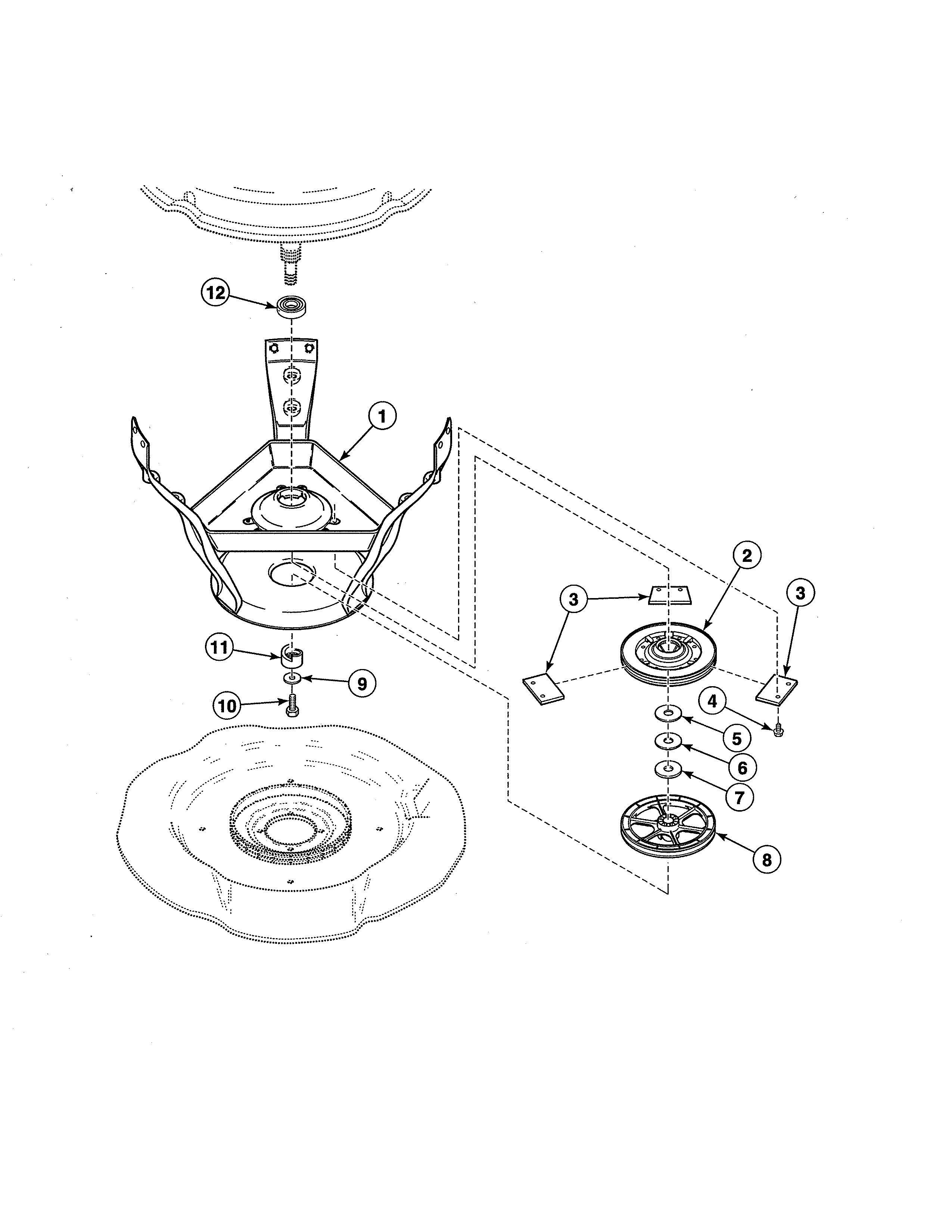 Weldment/bearing/brake/pulley