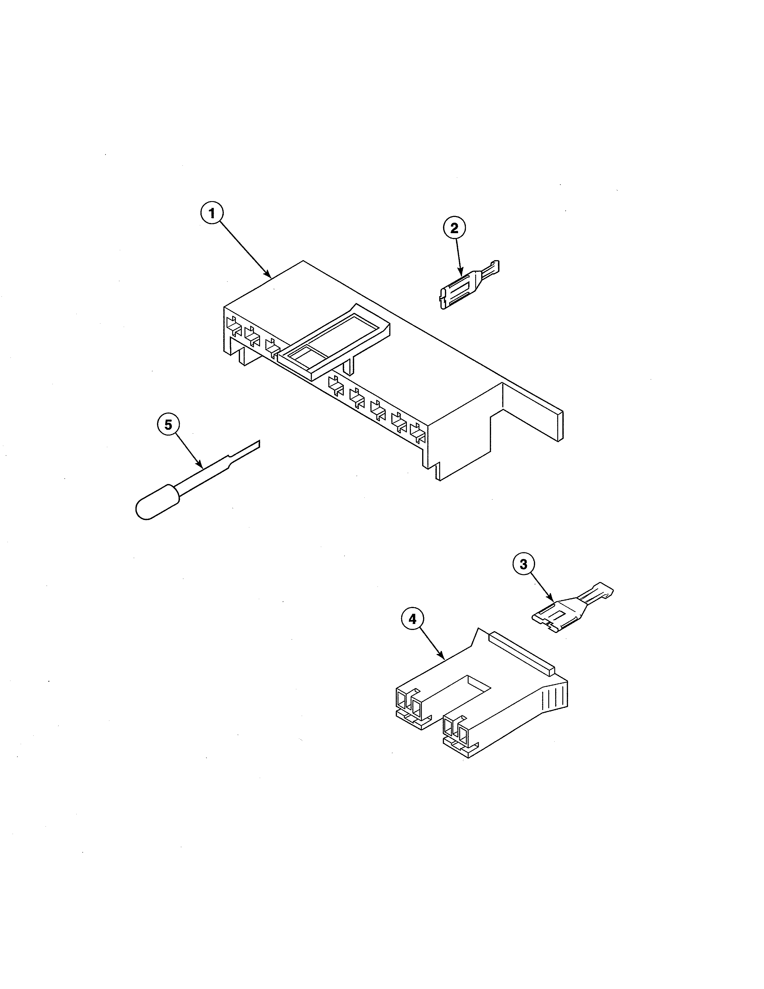 Mixing valve/motor connection blocks/terminals/extractor tool