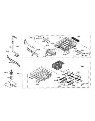Spray arm/dish racks