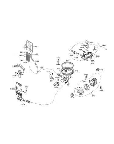 Water inlet/sump/heater