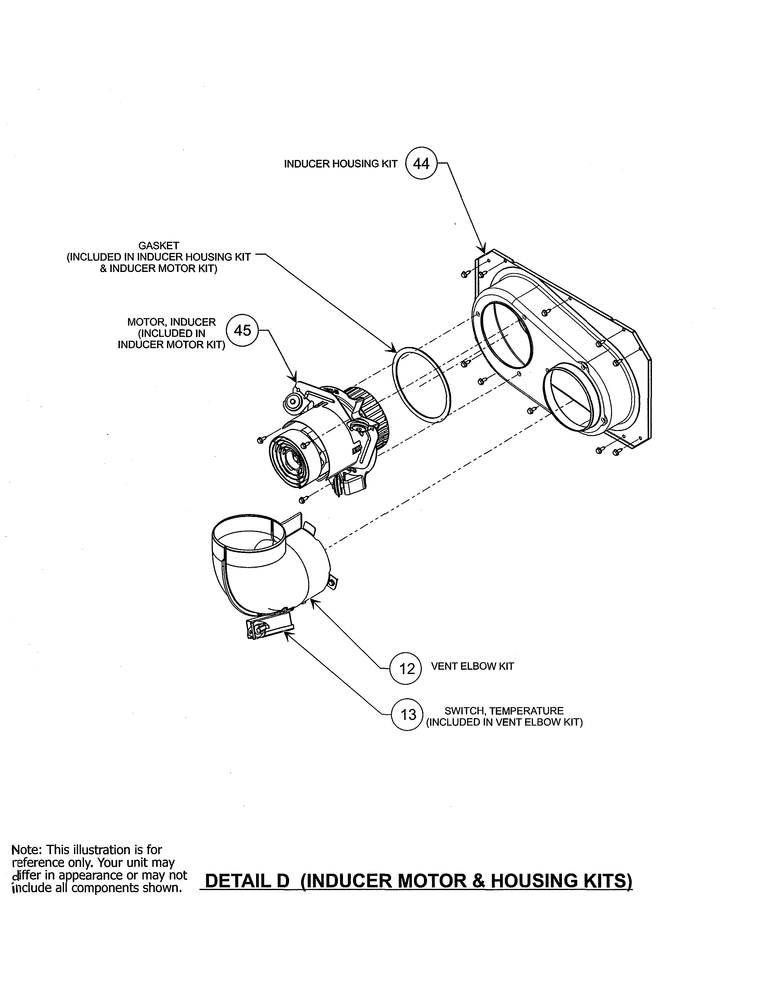 Inducer motor & housing