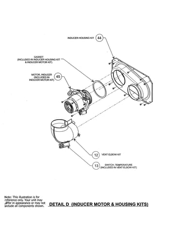 Inducer motor & housing