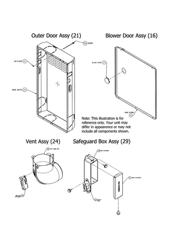 Outer door/blower door/vent/safeguard box
