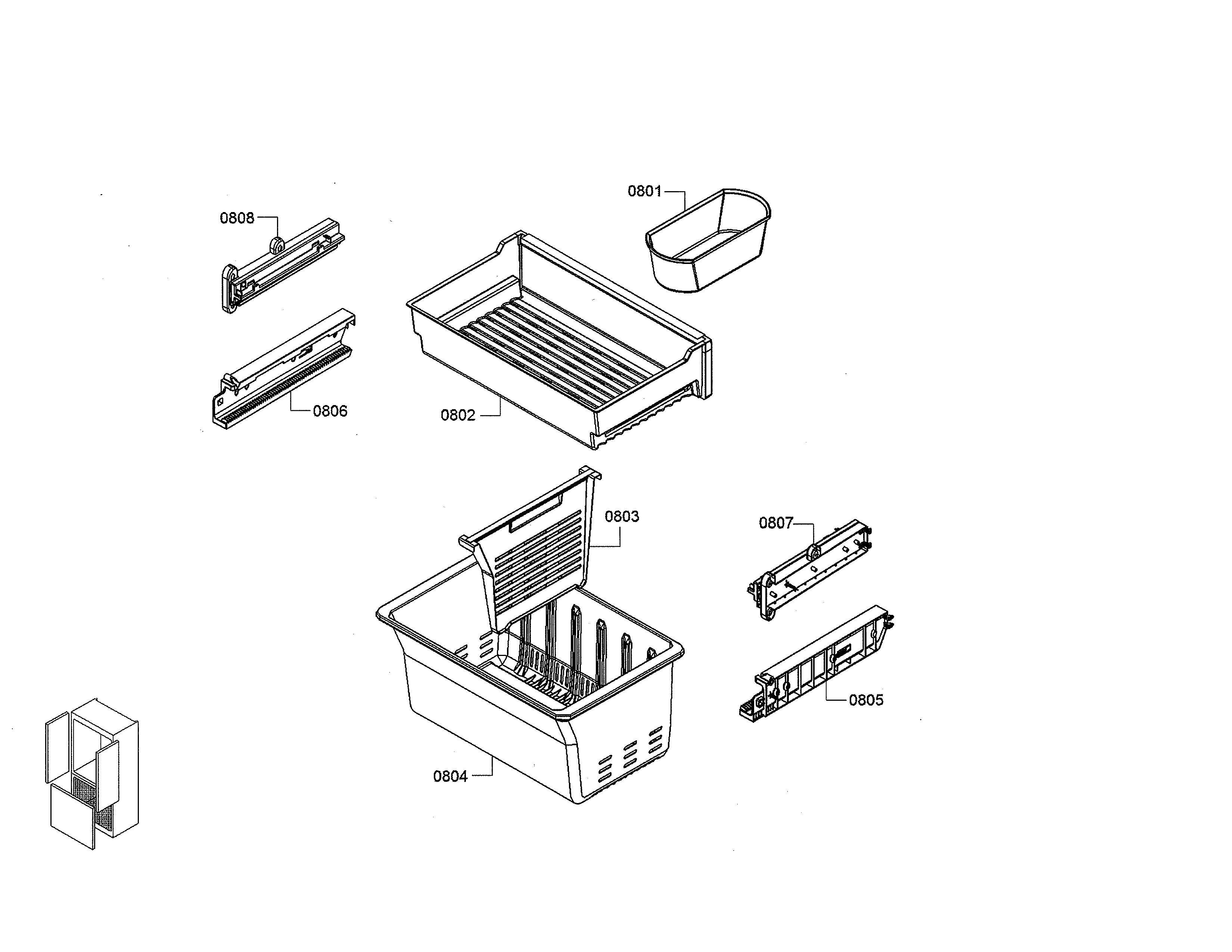 DRAWER/ICE BIN/CONTAINER