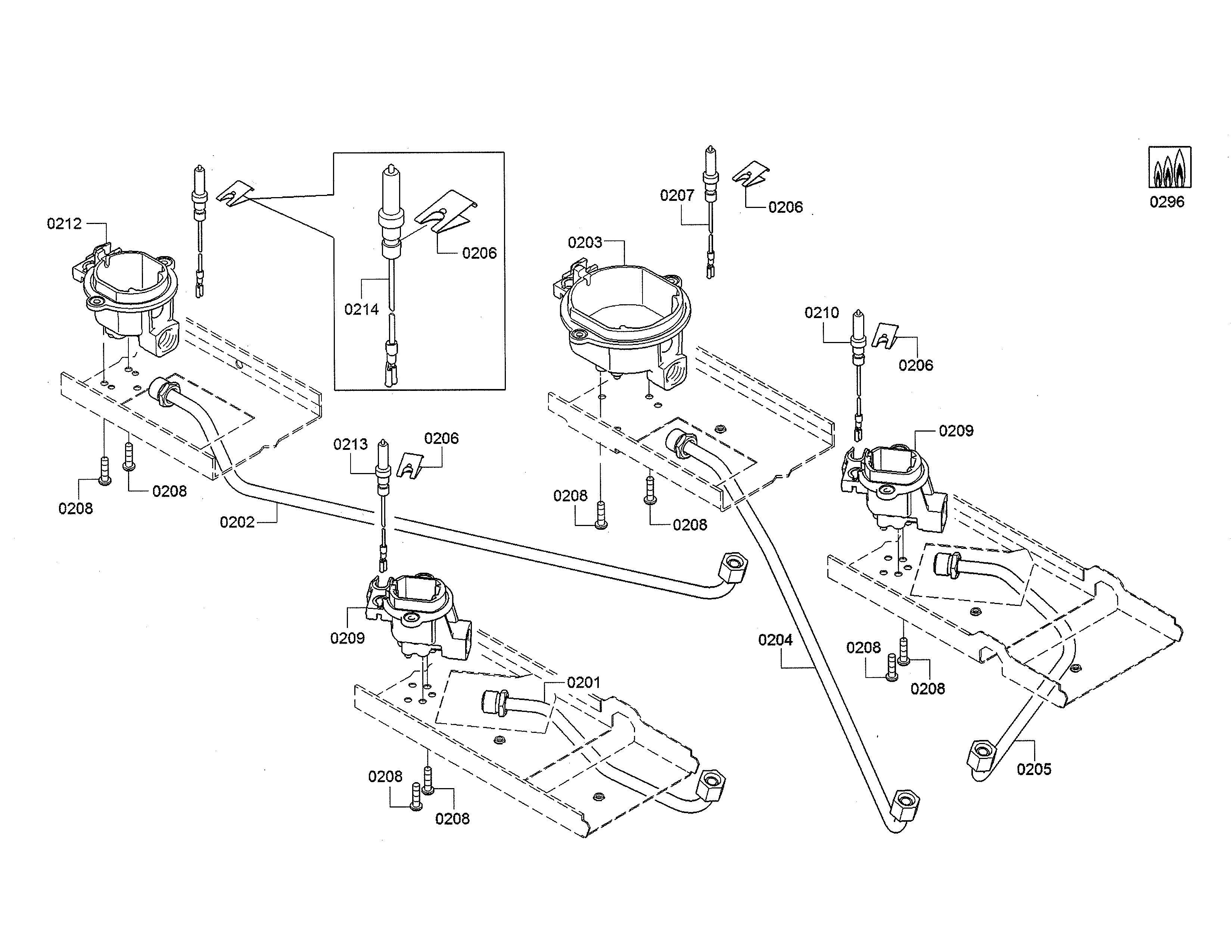 Tubing/jet holder/igniter